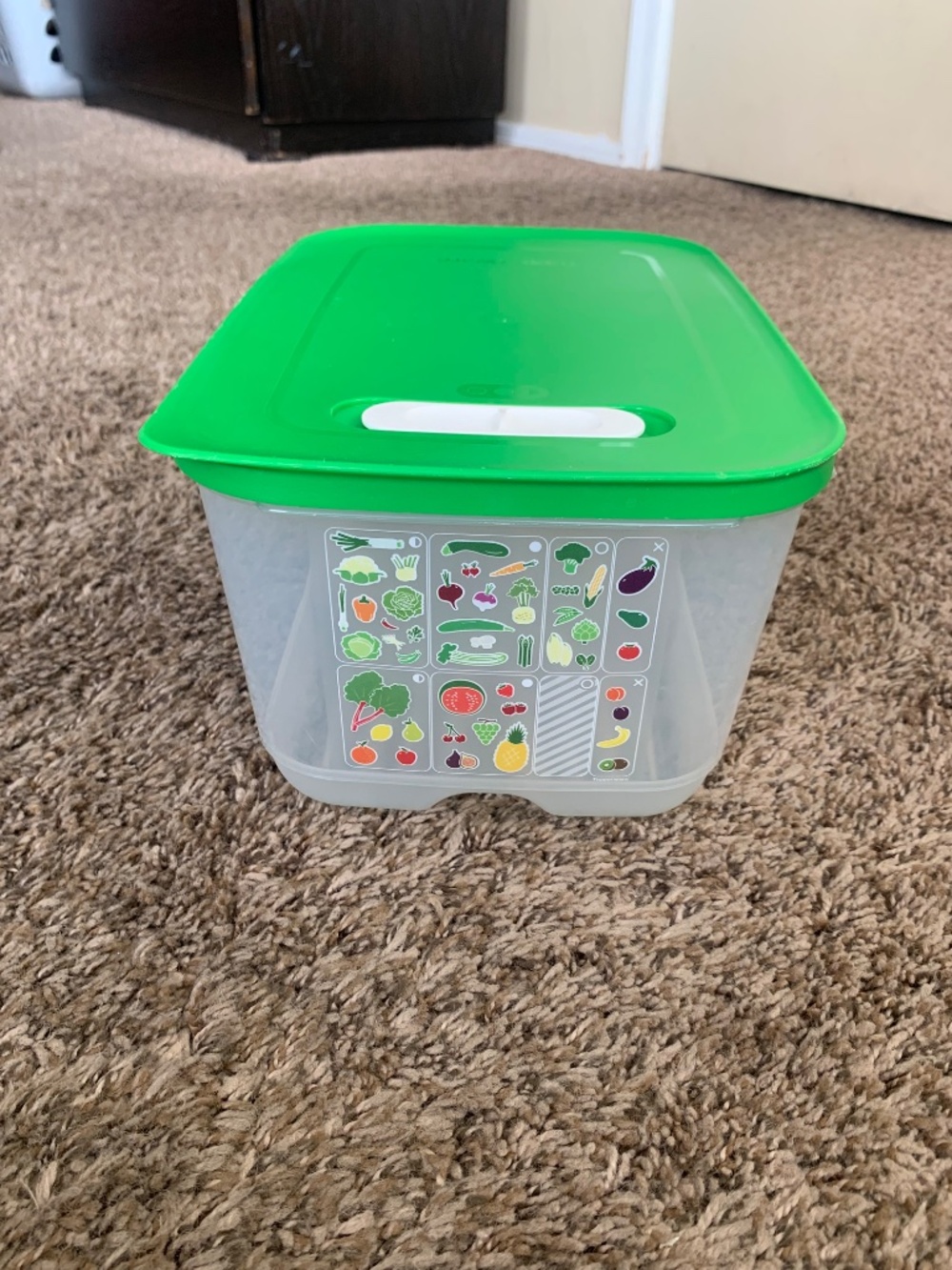Tupperware Fridgesmart 4.4L Storage Food Prep Container Clear w/Green Lid - Picture 9 of 9